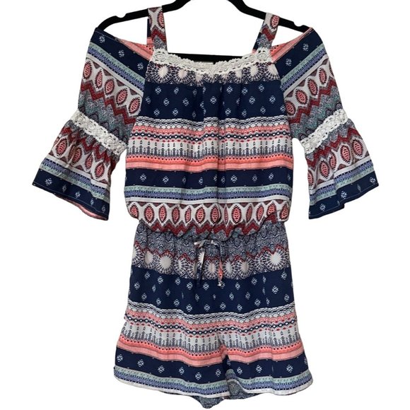 Takara Girls Brand Jumpsuit w/Flutter Sleeve 100% Polyester Girl's Size L - Picture 2 of 14